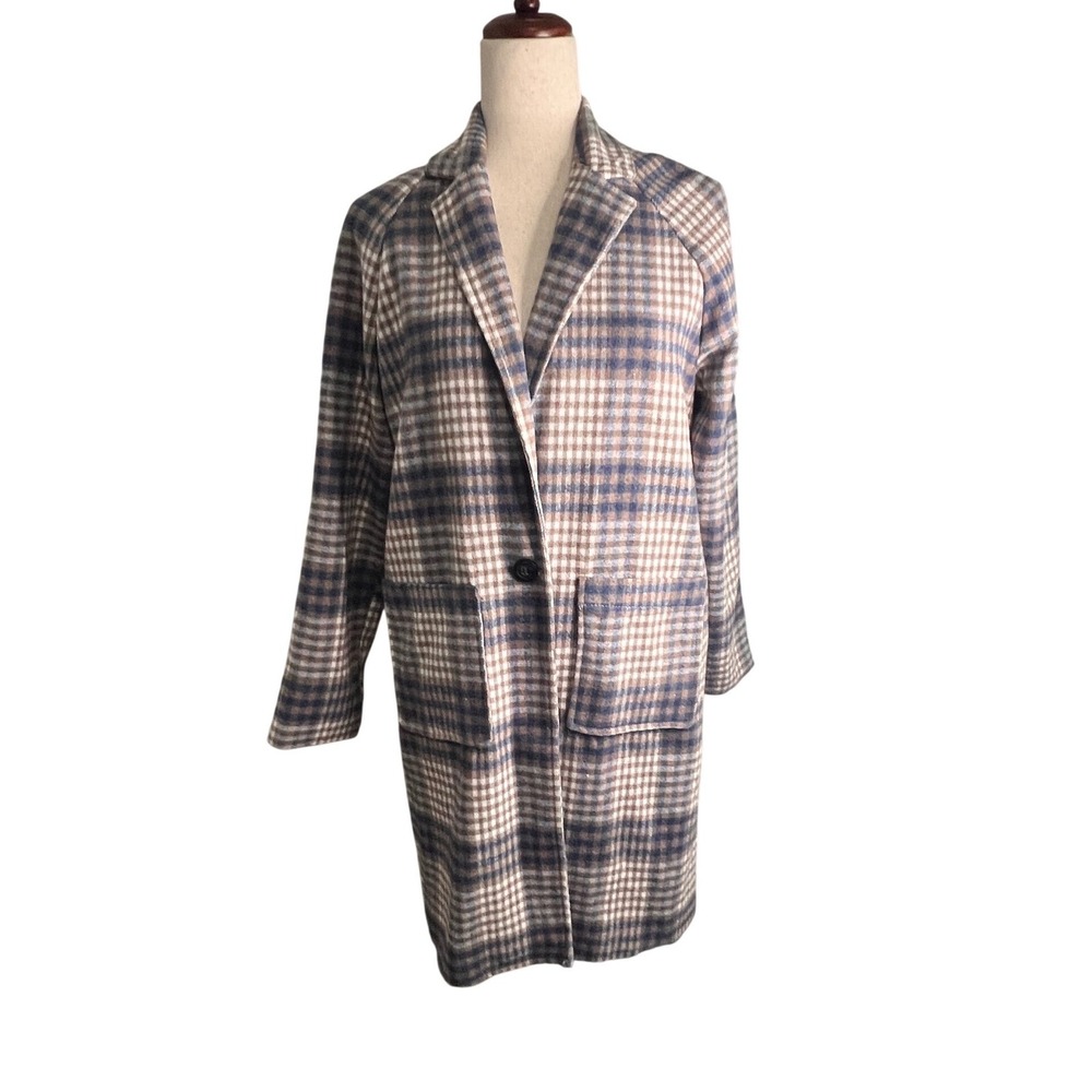 NWT Petal & Pup Charlotte Oversized Plaid Coat Long Jacket Size Small